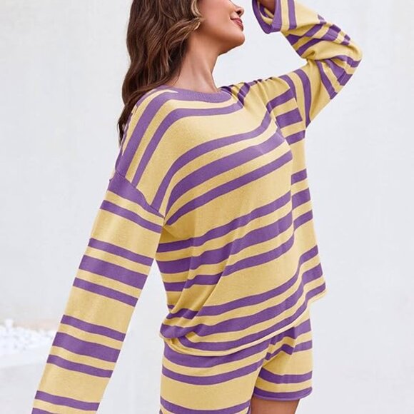 NWOT – TANKANEO WOMENS STRIPED 2-PIECE SHORT SET MATCHING SET - SMALL - Picture 2 of 6